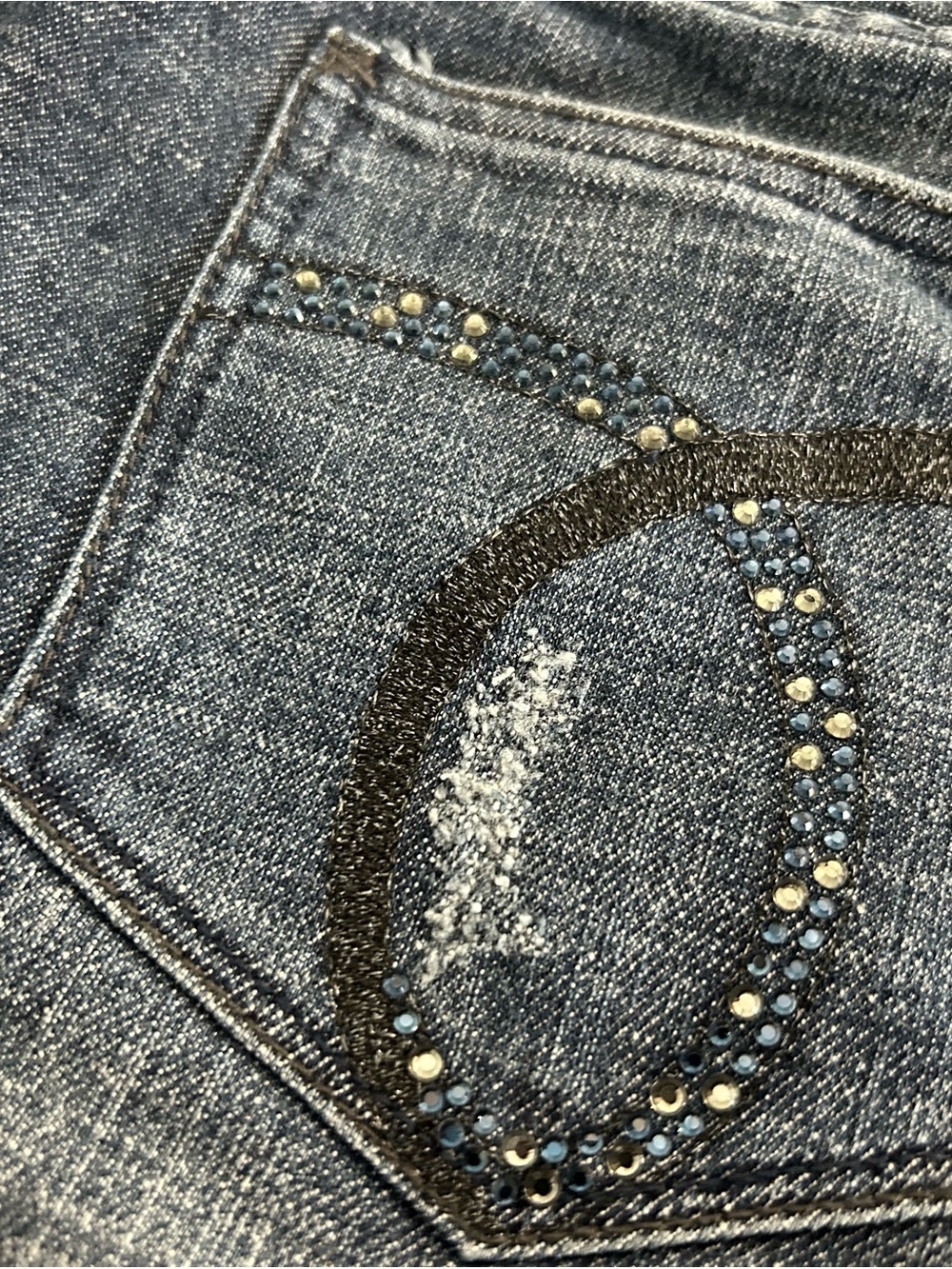 Vintage SASSON Women's Jeans  Straight Leg Hustle Bling Pockets Distressed Sz 10 - Picture 5 of 6
